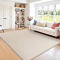 SHACOS Silky Soft Faux Rabbit Fur Area Rug 5'x7' Non Slip Washable Padded Medium Thick Rugs Fluffy Cozy Indoor Modern Carpet for Living Room Bedroom Dining Room Kids Room Dorm Home Decor, Beige