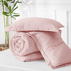 Bedsure Full Comforter Set - Pink Soft Bedding for All Seasons, Cationic Dyed Bed Set, 3 Pieces, 1 Full Size Comforter (82"x86") and 2 Pillow Shams (20"x26"+2")