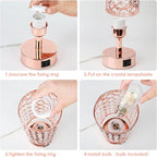 UBright Touch Control Crystal Table Lamp 3 Way Dimmable Decorative Bedside Nightstand Lamp with 2 USB Charging Ports Small Touch Light for Living Room Bedroom Home 2 Pack (Bulb Included) (Rose gold)