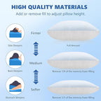 SUPA MODERN Shredded Memory Foam Pillows Queen Size Set of 4, Cooling Bed Pillow for Sleeping for Hot Sleepers, Adjustable Pilllows for Side Back and Stomach Sleepers, Neck & Shoulder Comfort Support