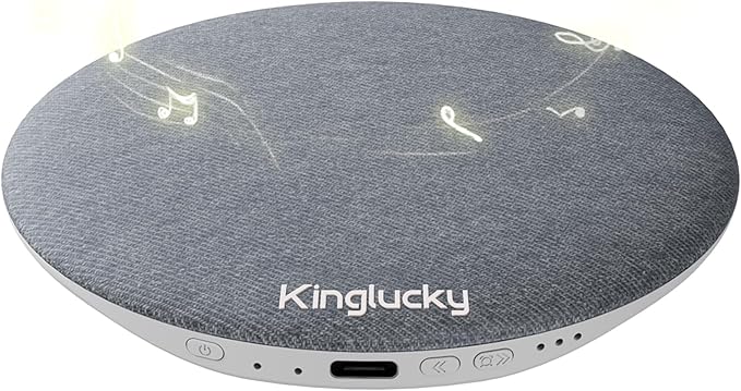 Kinglucky Pillow Speaker for Sleeping, Bluetooth Speaker Under Pillow with Built-in Pink Noise White Noise Sound Machine for Sleeping, White Noise Sound Machine with Sleep Pink Noise Music Grey