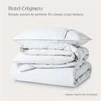 Bare Home 100% Organic Cotton Extra Long Duvet Cover Set - Crisp Percale Weave - Lightweight & Breathable - Cooling Duvet Cover Set (Twin/Twin XL, White)
