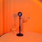 Sunset Table Lamp Projector with Remote, 16 Colors Adjustable 180° Rotation Sunlight with 4 Lighting Modes, USB Charging LED Night Light for Bedroom, Living Room, Photo Selfie Party, Photography