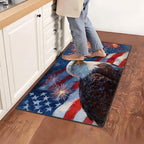Eagle Flag Area Rug 2x3 ft Entry Rug Washable Boho Rugs Non Slip Low Pile Floral Door Mat Small Carpet for Bedroom, Bedside, Kids Room, Office, Dining Room