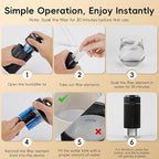 Portable Small Humidifiers for Travel, Mini Air Ultrasonic Humidifier with Filter Element - Cool Mist, Whisper Quiet, Nightlight, 350ML Tank, Car Modes, Perfect for Baby, Bedroom, Hotel, Desk, Plants