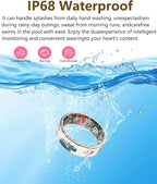 Smart Ring for Women,Fitness Tracker with Heart Rate,Blood Oxygen,Menstrual Cycle,Sleep Monitoring,Step Counting,IP68 Waterproof for iOS and Android,No Subscription Fee (10#)