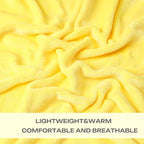 JIAHANNHA Fleece Blanket Twin Size Yellow 60 by 80 Inches Throw Blankets for Couch Sofa Bed 280GSM,Super Soft Cozy and Luxury Bed Blanket for All Season
