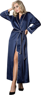 Long Silk Robes For Women - Plus Size Satin Robe For Women Sexy Sleepwear Kimono