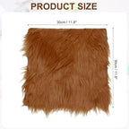 PATIKIL 12" Locker Rug, Small Area Rug Mini Faux Fur Rugs Small Locker Carpet Soft Fluffy Tiny Photography Props Square for Nail Photo Tabletop Background Picture Decoration, Brown