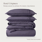 Bare Home 100% Organic Cotton King Duvet Cover Set - Crisp Percale Weave - Lightweight & Breathable - Cooling Duvet Cover Set (King, Dusty Purple)