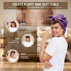 Heatless Curls Overnight Rods Jumbo Set, Heatless Hair Curler Velvet Satin Jumbo Flexi Rods to Sleep in, No Heat Overnight Sleeping Blowout Curls Wave Styling Tools with Silk Scarf 4pcs Purple