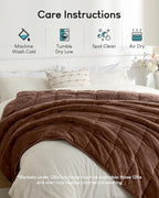 Cottonblue Weighted Blanket for Adults 15 lbs Twin Size 48x72 in, Cozy Flannel Sherpa Fleece Weighted Throw Blankets Comfortable for Calming and Relax, Shaggy Bed Sofa Heavy Blankets, Chocolate Brown