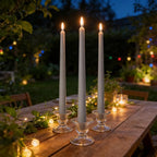 10-Inch Gray Taper Candles, 12 Pack Unscented and Dripless Candlesticks, Long-Lasting Burn Time of 7-8 Hours, Perfect for Home Décor, Weddings, and Events