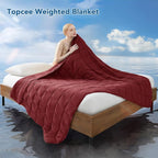 Topcee Weighted Blanket for Adults (15 lbs, 60" x 80") Queen Size Soft Cooling Heavy Blanket Sleeping, Apply to 130-160 lbs Body, Thick Breathable Blanket with Glass Bead, Easy Care