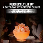 Himalayan Glow Natural Pink Salt Lamp Bowl with Crystal Chunks | Hand-Carved Himalayan Salt Lamp for Air Purification & Calming Ambiance | Home & Office Décor