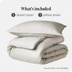 Bare Home Bedding Duvet Cover Extra Long - Premium 1800 Super Soft Collection - Lightweight, Duvet Cover - Soft Textured (Twin/Twin XL, Grid - Stone/White)