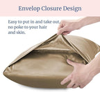 BEDELITE Satin Pillowcase for Hair and Skin, Super Soft and Cooling Similar to Silk Pillow Cases 2 Pack with Envelope Closure, Gift for Women Men(20"x26" Standard Size, Tawny Brown)