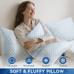 Cooling Bed Pillow for Sleeping, Shredded Memory Foam Pillows for Bed King Size, Adjustable Cool Pillow for Side, Back and Stomach Sleepers Neck Supportive-King Size