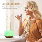 Aromatherapy Essential Oil Diffuser for Room: 500ml Colorful Aroma Air Humidifier with Adjustable Cool Mist Mode, Waterless Auto Off Ultrasonic Diffusers for Large Room Home Office(Brown)