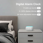 ANJANK White Noise Sound Machine Alarm Clock with Hi-Fi Bluetooth Speaker, 21 Soothing Sounds/7 Night Lights, 0-100% Dimmer/Sleep Timer/Volume Control, Soother for Adults Kids Sleeping, Bedroom, White
