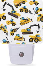 Construction Machines Night Light,Tractor Night Lights Plug into Wall Dusk to Dawn Sensor Led Lamp for Women Men,Led Lights for Stairway/Hallway/Bedroom,0.5W