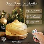 Porseme 500ml Glass Essential Oil Diffuser Aromatherapy Ultrasonic Cool Mist Humidifier 15-21 Running Hours Diffusers with Remote Control for Sleeping Yoga Working Spa(Desert
