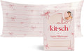 Kitsch Satin Pillowcase with Zipper for Hair & Skin - Softer Than Silk Pillow Cases, Smooth Cooling Satin Pillow Case, Wrinkle-Free Pillow Cases King Size (19x36) - Striped Bows