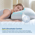 Alkyonos Shredded Memory Foam Cooling Soft Pillows Queen Size Set of 2, Adjustable Hypoallergenic Hotel Quality Pillow for Back, Side and Stomach Sleeper, Bamboo Viscose Cover, Oeko-TEX Certified