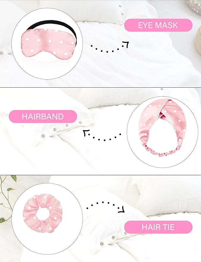 EPLAZA Silk Pajamas for Women Satin Pajamas Set 5 Pcs Long Sleeve Print Pattern Button Down Pjs Sleepwear Loungewear Set
