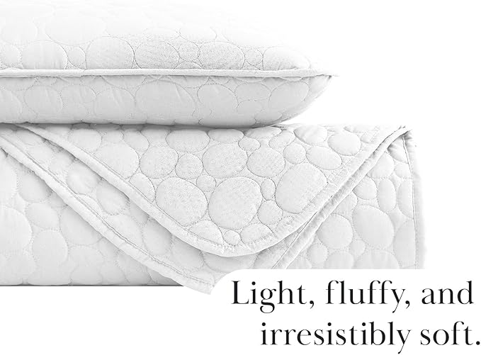 Southshore Fine Living, Inc. Oversized Quilt Bedding Set Lightweight, Prewash Fabric Soft Coverlet Bedspread 2-Piece with One Matching sham (68 in Wide x 98 in Long), Twin/XL, Pebble White