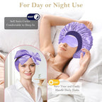 Heatless Curls Overnight Hair Curlers to Sleep In, Satin Heatless Curling Set - No Heat Overnight Curls, Hair Curlers No Heat Curlers, Beach Waves for Women Long Hair Volume (Purple)