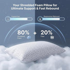 Meoflaw Adjustable Memory Foam Pillows: 2 Pack Queen Size Shredded Foam Bed Pillow for Sleeping with Removable & Washable Pillowcase for All Sleep Positions