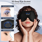 Bluetooth Sleep Headphones Bluetooth Sleep Mask | 3D Eye Mask for Sleeping | 16hrs Playingtime | Light Blocking Eye Mask | Auto - Off Timer | Best for Sleeper | Travel