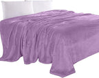 Elegant Comfort Luxury Velvety Feel Blanket, All-Season Lightweight Blanket, Ultra Plush, Soft, Cozy-Fuzzy Flannel Fleece for Couch, Sofa, Bed, Travel, Solid Design, King/California King, Lavender