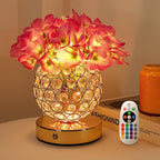 Hydrangea Flower Lamp with Remote, Rechargeable 16 Colors Changing Artificial Flower Table Lamp with 4 Modes, Dimmable Touch Cordless Lamp for Bedroom Room Home Decor, Gift for Mom Women (Purple)