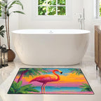 Flamingos Area Rug 2x3 ft Entry Rug Washable Boho Rugs Non Slip Low Pile Floral Door Mat Small Carpet for Bedroom, Bedside, Kids Room, Office, Dining Room