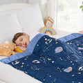 HOSUKKO Weighted Blanket - 5 lbs Cooling Navy Starry Sky Heavy Blanket - Small Size Breathable Blanket for Hot Sleepers(36 * 48 inches, 5 lbs)