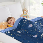 HOSUKKO Weighted Blanket - 5 lbs Cooling Navy Starry Sky Heavy Blanket - Small Size Breathable Blanket for Hot Sleepers(36 * 48 inches, 5 lbs)