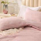 BEDELITE Blush Pink King Size Comforter Set - 3 Pieces Boho Tufted Jacquard Bedding Comforter Sets, Lightweight Soft & Warm King Bedding Set with 2 Pillowcases for All Season