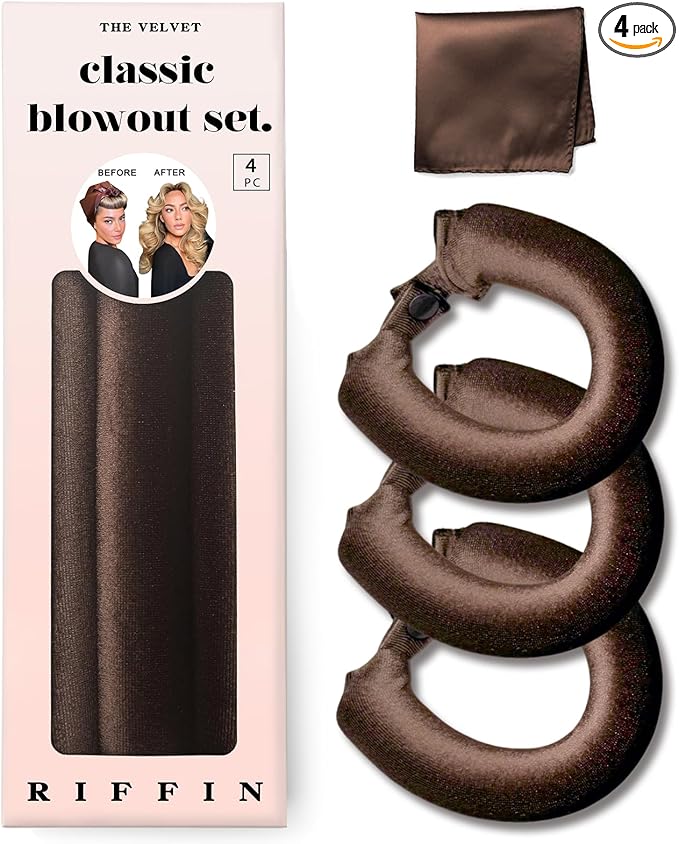 Classic Heatless Curls Overnight Rods No Heat Hair Curlers Curling Iron Jumbo Flexi Rods Large Foam Hair Rollers for Long Short Hair to Sleep in with Satin Scarf Styling Tools Brown