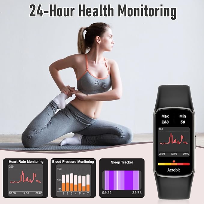 Zeacool Fitness Tracker with 24/7 Heart Rate, Blood Oxygen Sleep Monitor, 123 Sports Modes Calories Smart Watch,IP68 Waterproof Step Counter Activity Trackers Health Pedometer for Women Men