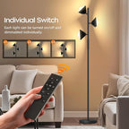 36W RGBCW Floor Lamp, Color Changing LED Tree Floor Lamp, Stepless Dimmable Tall Standing Lamp with Remote & Touch Control, 2700K-6500K Modern Floor Lamps for Living Room, Bedroom, Gaming Room - Black