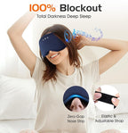 Bluetooth Sleep Mask with 2 Removable 3D Contoured Cup, Bamboo Cotton Sleeping Headphones for Side Sleepers with Timming Setting, Blackout Eye Mask for Sleeping Travel Meditation Men Women