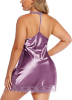 Avidlove Women Lingerie Plus Size Satin Lace Chemise Nightgown Sexy Full Slips Sleepwear L-4XL