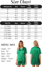 Girls & Womens Satin Pajamas Set, Silk Button-Down Sleepwear 2 Piece Nightwear, 3 Years - Women XXL