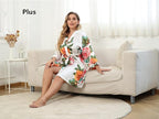 MissNina Women's Floral Satin Kimono Robes Short Silky Bridesmaid Robes Sleepwear