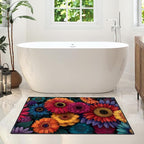 Flower Area Rug 2x3 ft Entry Rug Washable BohemianRugs Non Slip Low Pile Floral Door Mat Small Carpet for Bedroom, Bedside, Kids Room, Office, Dining Room