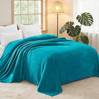 Exclusivo Mezcla Fleece Blanket King Size for Bed, Super Soft and Warm, All Season, Cozy, Plush, Lightweight, 90x104 Inches, Teal