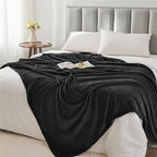 BEDELITE Fleece Blanket Black Full Blankets for Couch & Bed, Luxury Plush Cozy Fuzzy Blanket 84" x 90", Super Soft Warm Lightweight Throw Blanket for Travel Camping