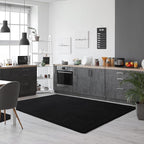 Keeko 4x6 Black Area Rugs for Bedroom, Soft Modern Living Room Rug Indoor Non Slip Low Pile Washable Rug Fluffy Fuzzy Memory Foam Carpets Throw Rugs for Kids Nursery Classroom Dorm Room Decor
